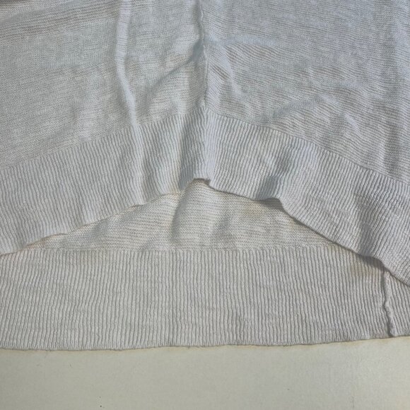 Eileen Fisher Womens Linen Open Knit V Neck Sweater Size XS Short Sleeve White - Picture 4 of 8